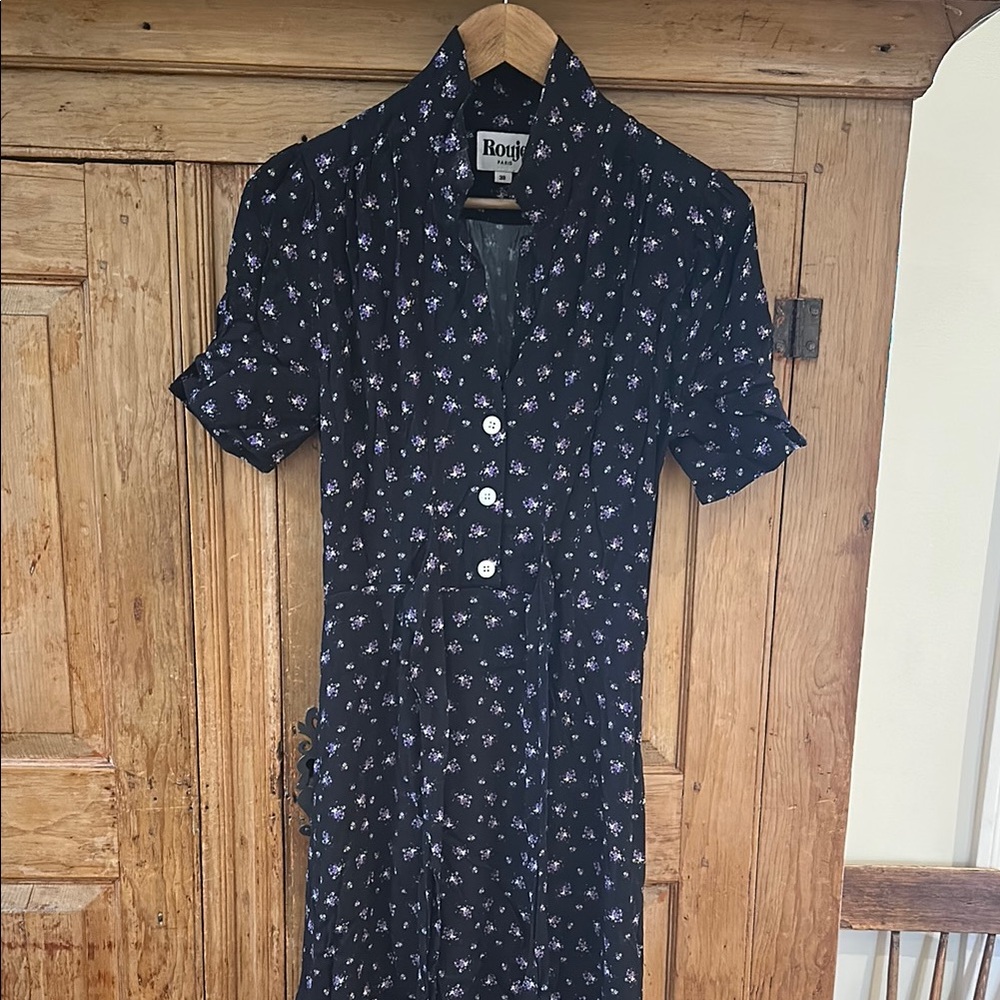 Rouje Black Floral Women's Dress